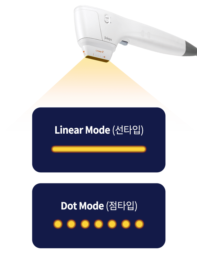 linear mode(선타입), dot mode(점타입)
